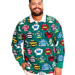 Rowing Blazers x Target Tiny Rugby All Over Print Rugby Green Shirt Mens XL